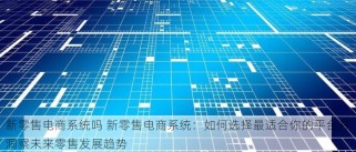新零售电商系统吗 新零售电商系统：如何选择最适合你的平台并洞察未来零售发展趋势
