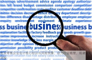 批发零售企业会计核心知识与风险预警，成为行业翘楚，规避财务风险