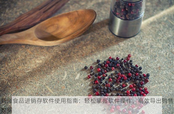 衢州食品进销存软件使用指南：轻松掌握软件操作，高效导出销售数据