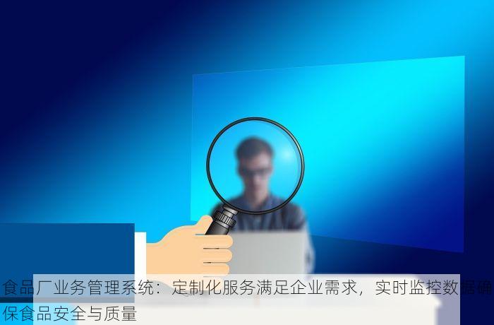 食品厂业务管理系统：定制化服务满足企业需求，实时监控数据确保食品安全与质量
