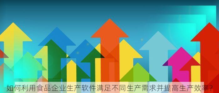 如何利用食品企业生产软件满足不同生产需求并提高生产效率？
