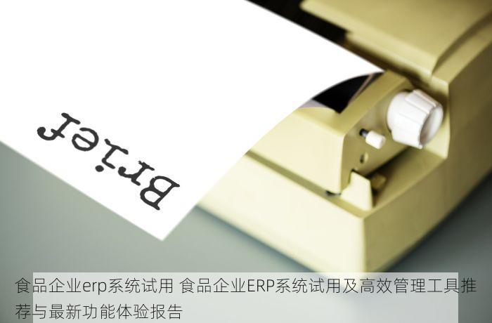 食品企业erp系统试用 食品企业ERP系统试用及高效管理工具推荐与最新功能体验报告