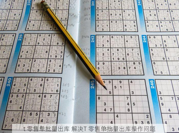 t 零售单批量出库 解决T 零售单批量出库操作问题